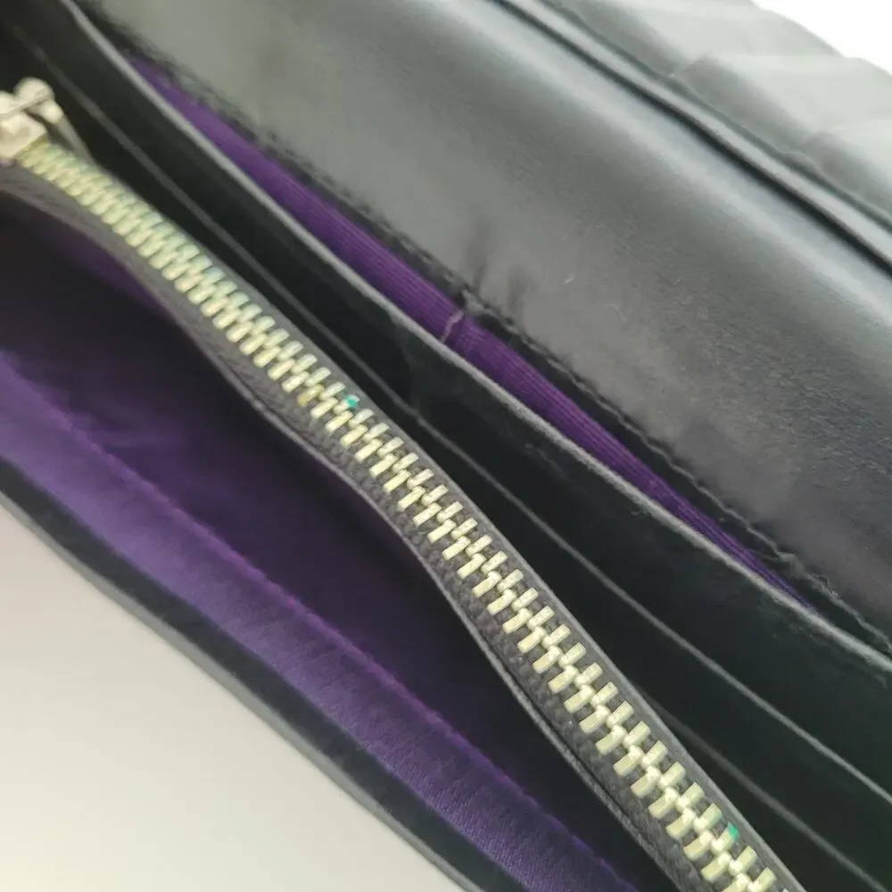 Paul‎ Smith Designer Checkbook Card Bill Holder Wallet Black Bifold Leather Long